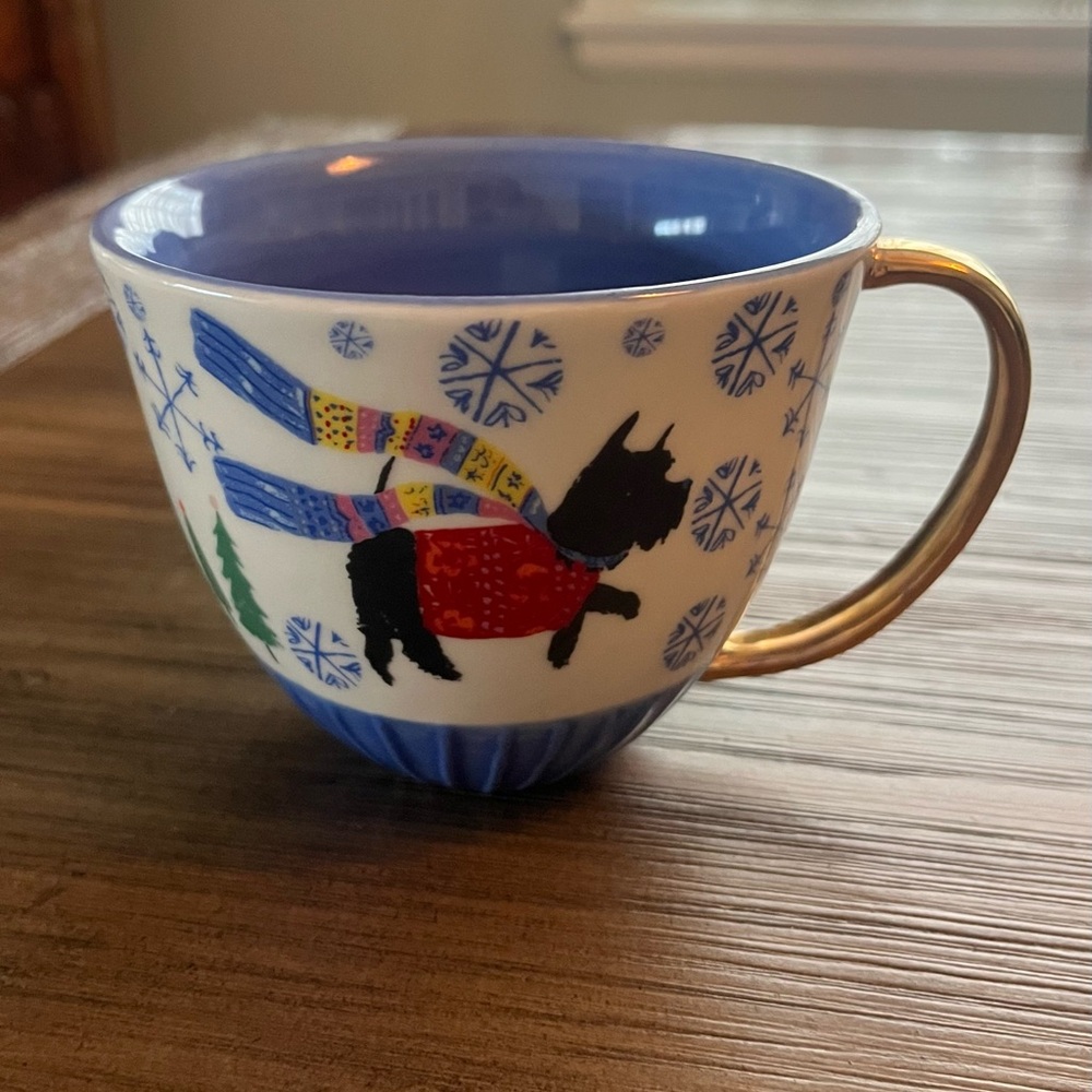 Anthropologie Holiday Spirit Mug Scottie Dog